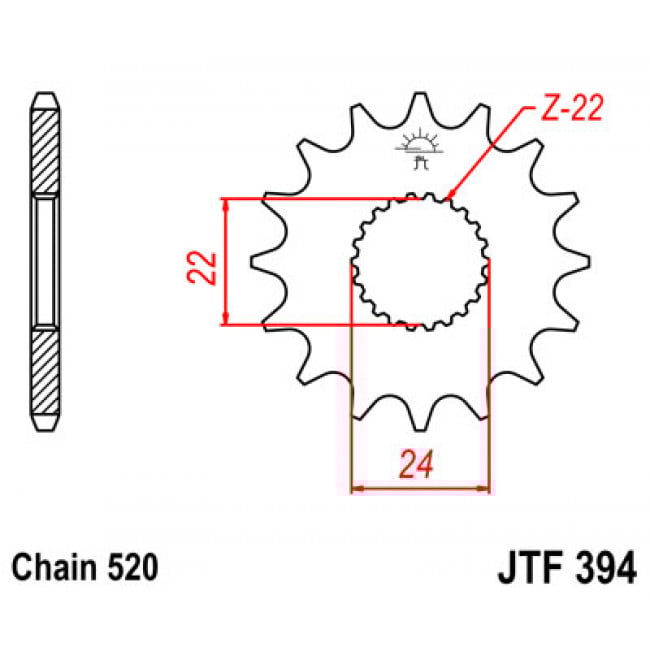 PINION FATA APRILIA AF1 125 / ETX 125 / PEGASO 125 / REDROSE 125 / RS 125 [2]