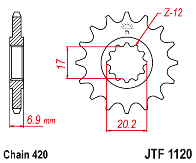 PINION TRANSMISIE FATA APRILIA MOTOR AM6  RS / RX 50 CC  RIEJU 125CC YAMAHA DT 50CC [1]