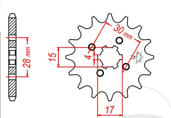 PINION FATA CROSS/ATV CHINA 110/125/150 / HONDA XL50 / CRF110 / XR 70 [4]