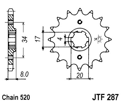 PINION FATA HONDA  CB CRF XL 250 13 DINTI [1]