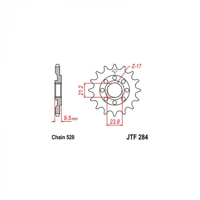 PINION FATA HONDA CR250R '88-'06 2T  / CR500 / CRF 450 '02-'15 / HM-MOTO 450 / TRX 450 R 4T [2]