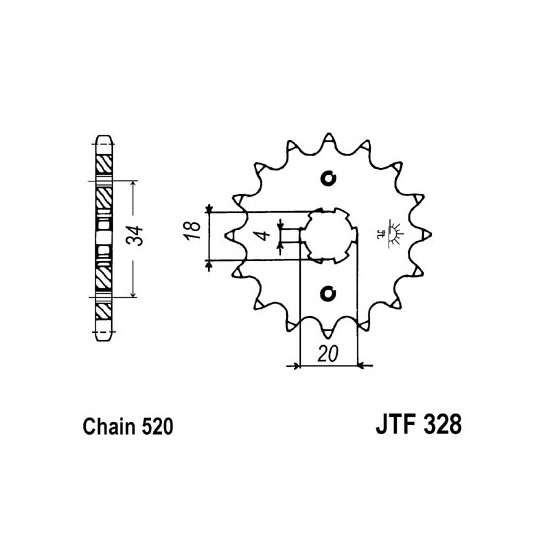 PINION FATA HONDA XR 200R, XL 200R '81 -'83 / ATV CHINA PAS 520 [2]
