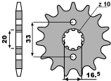 PINION FATA KAWASAKI KXF 250 '04-'05, SUZUKI RMZ 250 '04-'05 [2]