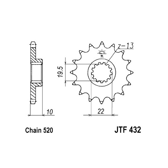 PINION FATA SUZUKI DRZ 400, DR 350, RM 250 '08-'12 / BETA ALP 200 [2]
