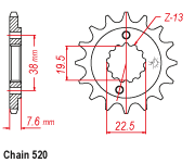 PINION FATA SUZUKI LTR 450 '06-'12, LTZ 400 '03-'13, RMX 450 '10-'13 [2]