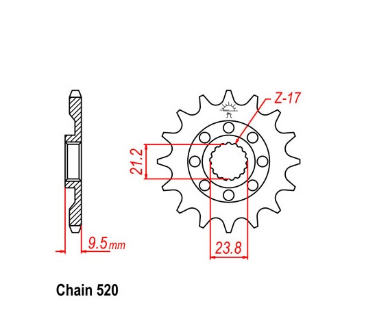 PINION FATA SUZUKI RM-Z 450 / RMX 450 2005-2017 [2]