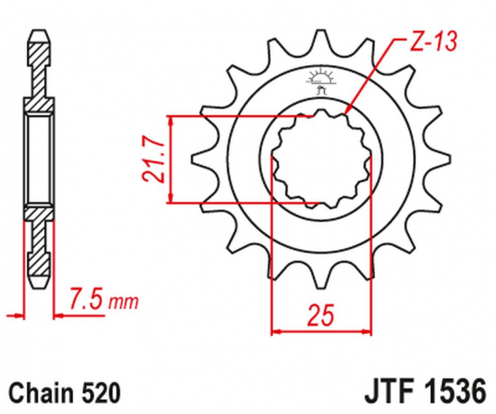 PINION FATA KAWASAKI ZX-6R/RR '07-17, YAMAHA XTZ 750 '90-'98 [2]