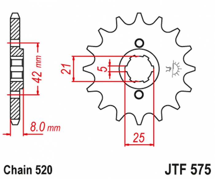 PINION FATA YAMAHA XT 400 / 550 / 600 /  YAMAHA SRX 600, YAMAHA TT 350 / 600 , YAMAHA SRX 600 [2]