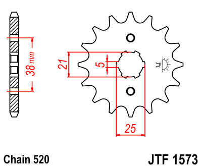 Pinion fata YAMAHA XV 125 VIRAGO '97 -'01 pas 520 [2]