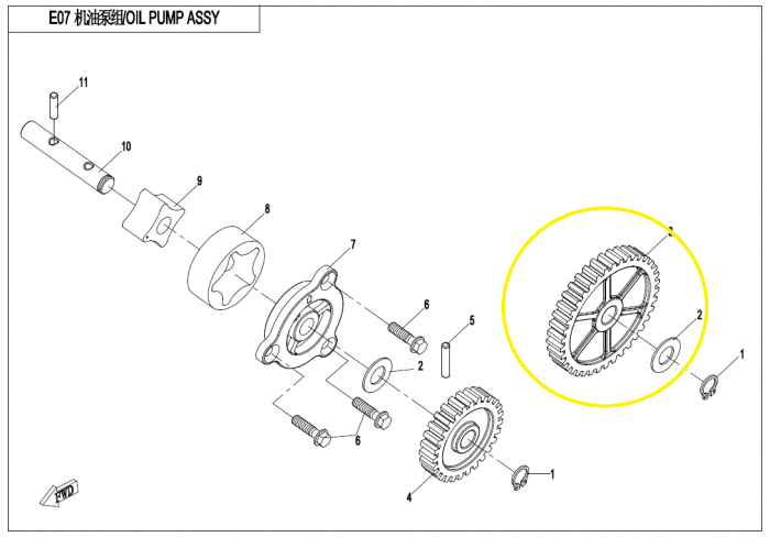PINION POMPA ULEI CFMOTO 800/820/850/1000 CFORCE / UFORCE / ZFORCE [3]