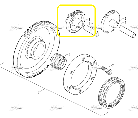 PINION PORNIRE INTERMEDIAR ARCTIC-CAT 375/400 TBX / FIS / TRV 2003-2008 , ARCTICAT 366/425/450/500 2009-2024 [3]