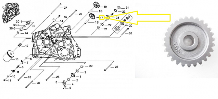 PINION PORNIRE TGB BLADE / TARGET 425 / 525 / 550 / 600 [2]