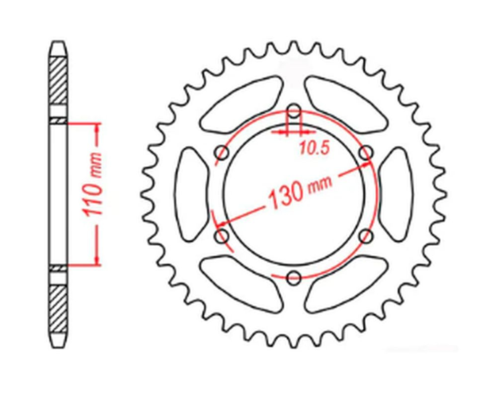 PINION SPATE KAWASAKI ER, EX, GPX, GPZ, KR, NINJA, Z, ZR, ZZR; YAMAHA FZ6, MT-03, YZF-R1, YZF-R3 250-1000 1984-2020 [2]