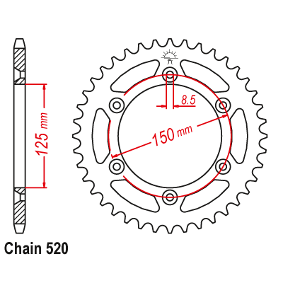 PINION SPATE KTM / HUSABERG / HUSQVANA 125-250-300-350-400-450-520-530 1990-2023 [3]