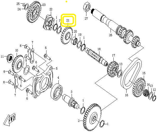 PINION TRANSMISIE HIGH CFMOTO 500 / 625 [3]
