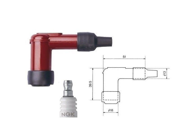 PIPA BUJIE MOTO / ATV 90GRADE [2]