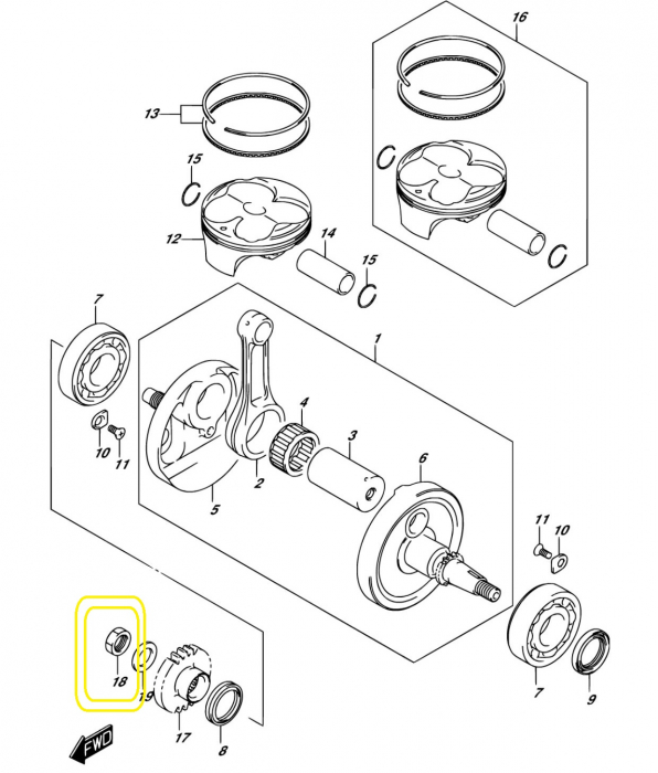 PIULITA AMBIELAJ SUZUKI RMZ 250 / RMZ 450 2013-2024 [2]