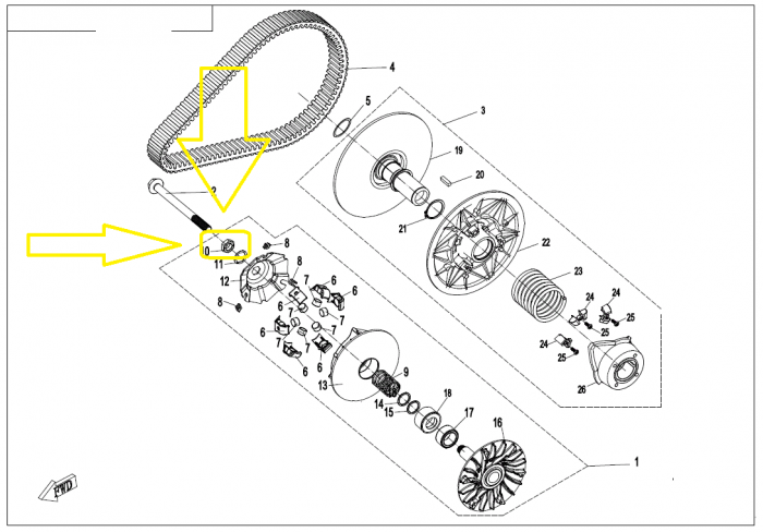 PIULITA VARIATOR CFMOTO 400/450/520/550/600 CFORCE/UTV/SSV/ZFORCE [3]