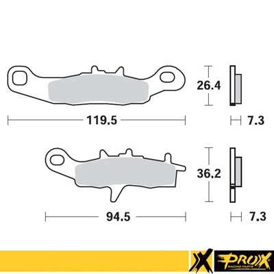 PLACUTE FRANA FATA KAWASAKI KX 80/85/100 '97-20, SUZUKI RM 85 '05-20  KAWASAKI KFX 450R 08-14, KVF 650 BRUTE FORCE '05-13 [2]