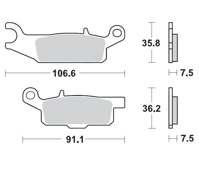 PLACUTE FRANA FATA-SPATE DREAPTA YAMAHA GRIZZLY 550 / 700 / YFM 250R [2]