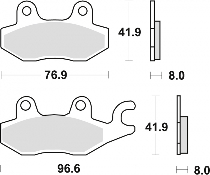 PLACUTE FRANA HONDA NSR 50 93-96 CB 125F 14-16, KAWASAKI EX 250 07-17, KLF 300 89-07, SUZUKI DR 250 82-87, DR X-906-97 YZHA 82-87, DR 806-97 , FAȚĂ SAU SPATE [1]