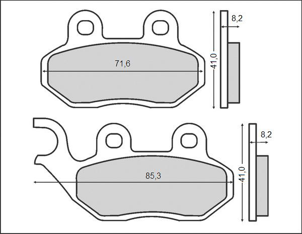 PLACUTE FRANA PEUGEOT TWEET 50/125 '10-, CITY STAR/TWEET 125 '10-, TWEET 150 '15-, SYM ALLO/CROX 50 '11-, JET/JET 4 50 '97-, MASK 50 '00-, CROX 125 '14-, HD 125 '09-'17, SYMPHONY 125/200 '09-'17 [1]