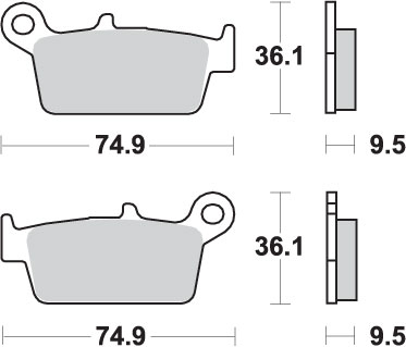 PLACUTE FRANA PROX HONDA CR 125/250/500 '87-01, YAMAHA YZ 125/250 '98-02 [2]