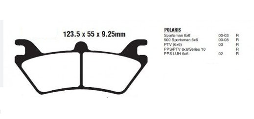 PLACUTE FRANA SPATE UTV POLARIS 500 6X6 2000-2005 [2]
