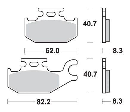 SET PLACUTE FRANA FATA SUZUKI LT-A 400/450/500/700/750 KING QUAD [3]