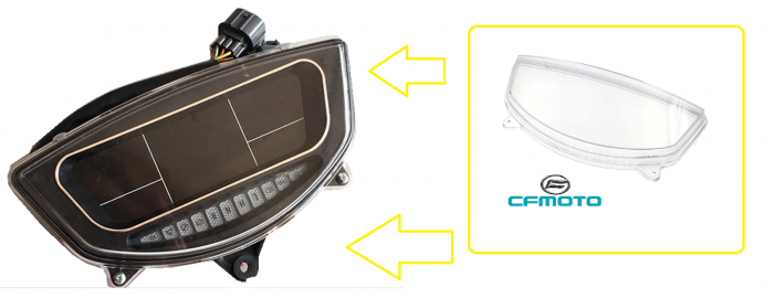 PLASTIC BORD / GEAM VITEZOMETRU CFMOTO CF500 / CF625 X5 / X6 ORIGINAL [2]