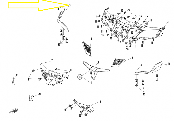 PLASTIC ORNAMENT BARA DREAPTA CF MOTO 800 17-19 [4]