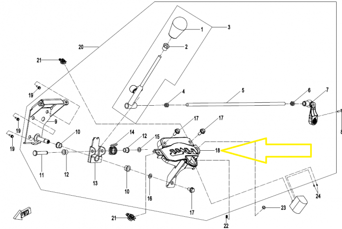 SUPORT SCHIMBATOR VITEZE CFMOTO 600 21'-24' [3]