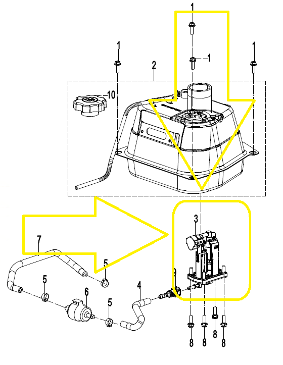 POMPA BENZINA COMPLETA ATV CFMOTO 110 / CF110AY10 [4]