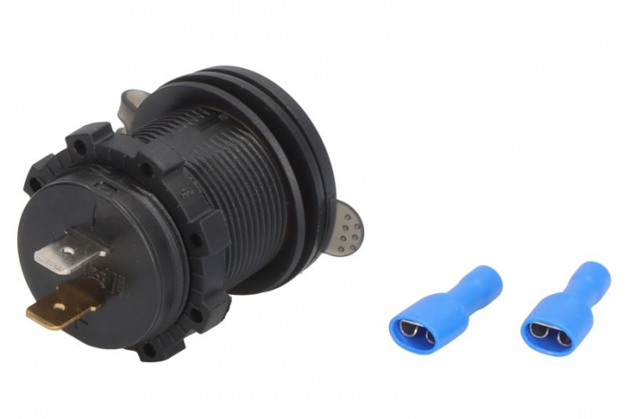 PRIZA USB MOTOCILETA SAU ATV INTEGRARE IN CARENA  SI AFISAJ ELECTRONIC VOLMETRU [3]