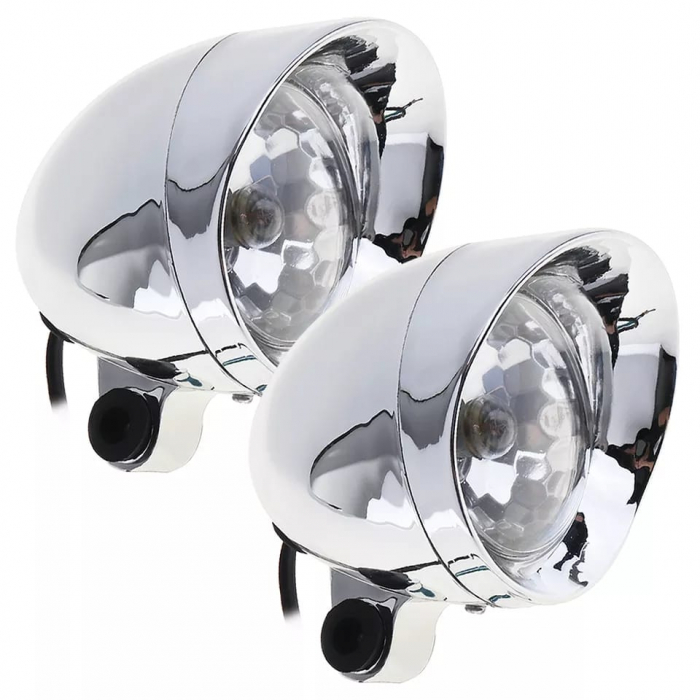 PROIECTOARE CROMATE MOTOCICLETA RETRO 2BUC/SET [4]