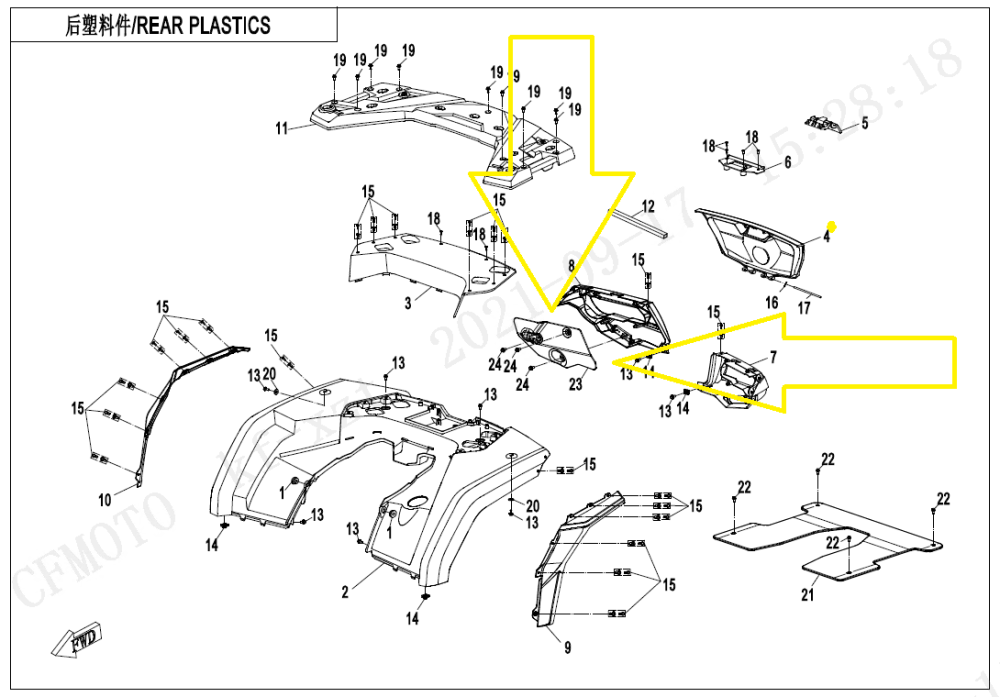 PROTECTIE TERMICA SPATE CFMOTO CFORCE 850 / 1000 2021-2025 [2]