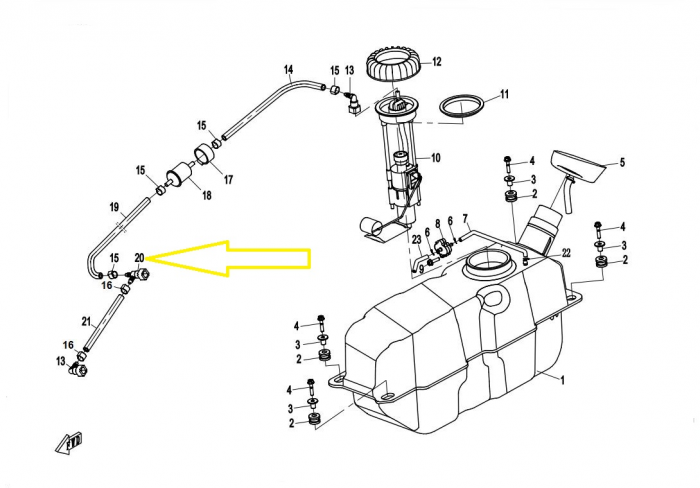RACORD BENZINA CFMOTO 500 800 1000 13-22 [3]