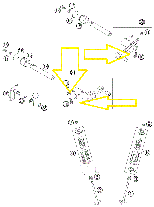 REGLAJ TACHET KTM 400/450/520/525/540 '99-'07/XC ATV 450/525 [2]