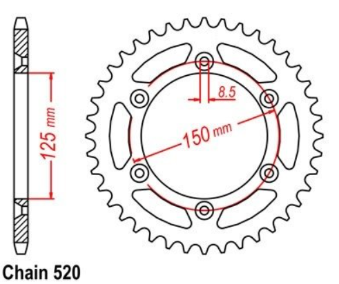 PINION SPATE KTM 125-790 ('89-'19) / HUSABERG 250TE, 450FE, 550/570FE/ HUSQVARNA 250/350/450 FC, FE [2]