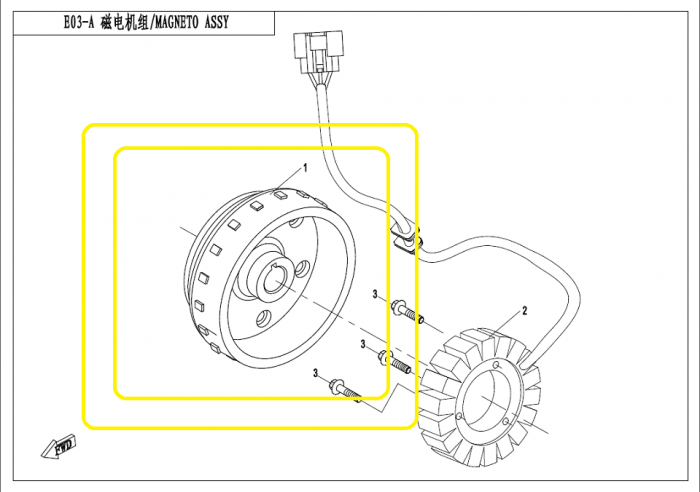 ROTOR MAGNETOU CFMOTO CFORCE / ZFORCE 400/450/520/550 2015-2024 (FARA EPS) [4]