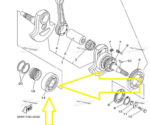 RULMENT AMBIELAJ YAMAHA GRIZZLY 660 , SR 400 ,RAPTOR 660 , XT 500 [2]