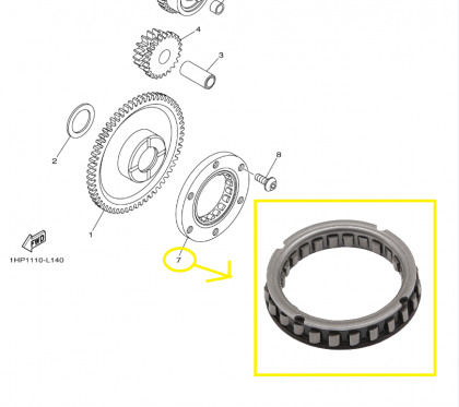 RULMENT BENDIX PORNIRE YAMAHA YFM 350 / 550 / 700  / 660 GRIZZLY  / BRUIN 350 03-13 [1]