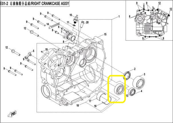 RULMENT CARCASA MOTOR STANGA CF MOTO 400/500/600/800/1000 [2]