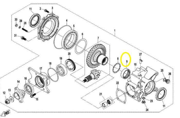 RULMENT CU ACE DIFERENTIAL SPATE CFMOTO 400/450/520/625/800 [4]