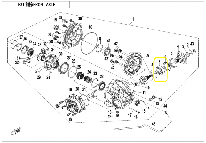 RULMENT DIFERENTIAL FATA / SPATE CFMOTO 400/500/600/800 [2]
