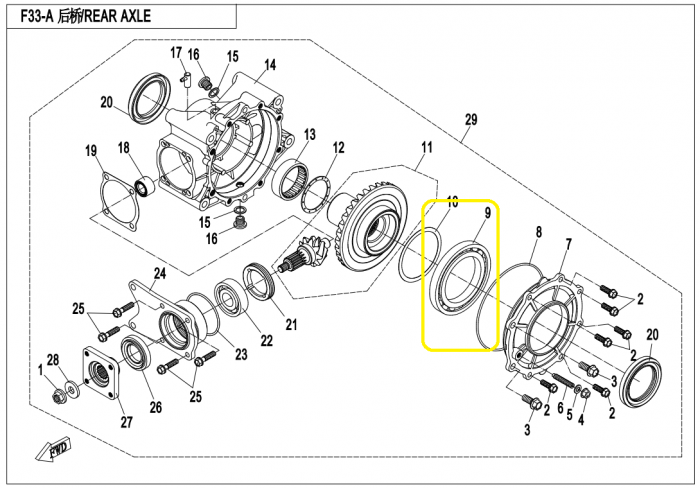 RULMENT DIFERENTIAL SPATE CFMOTO 400/450/550/500/625/800 2007-2022 [2]