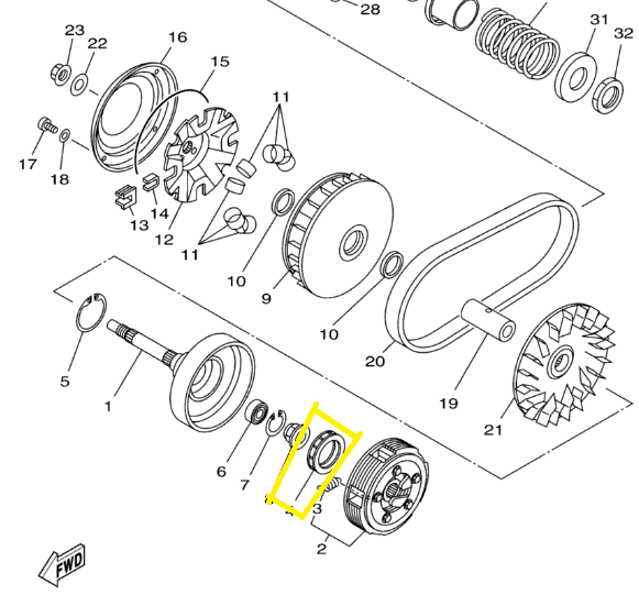 RULMENT FRANA MOTOR YAMAHA YFM 350/400/450 00-13 [2]