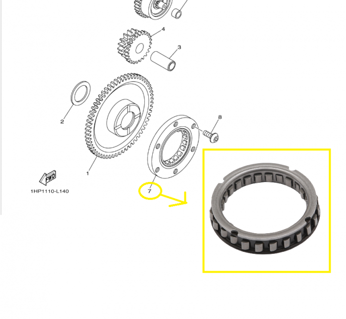 RULMENT PORNIRE YAMAHA YFM 350 / 450 / 550 / 660 / 700 [2]