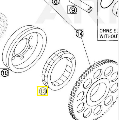 RULMENT UNISENS KTM 4T 250/400/450/520/525/620/625/640/660 96-07 / QUAD KTM 450/525 2008-2010 [3]