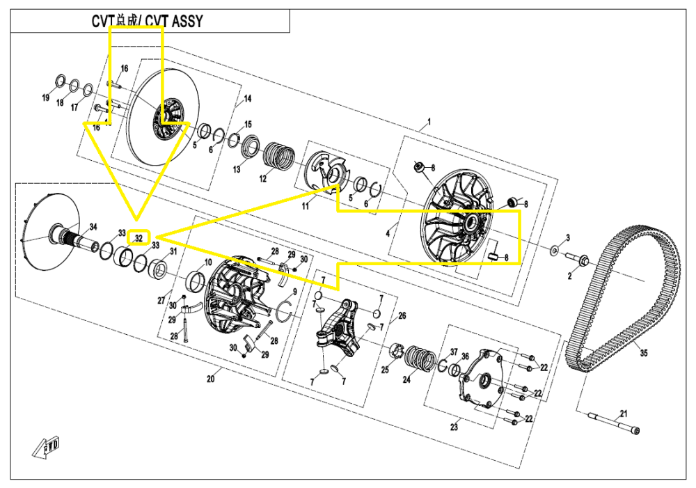 RULMENT VARIATOR CFMOTO CFORCE 850 X8 / 1000 X10 GEN3 2024-2027 [3]